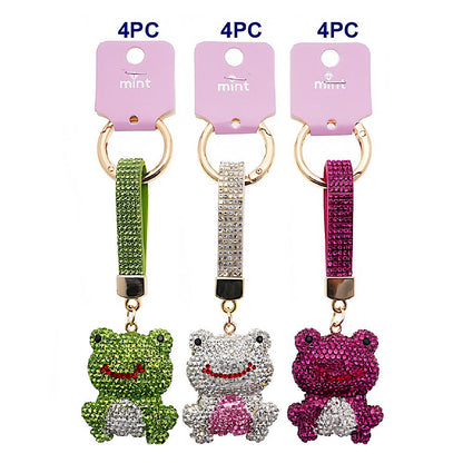 Rhinestone Pavé Frog Keychain