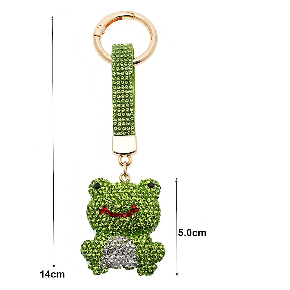Rhinestone Pavé Frog Keychain