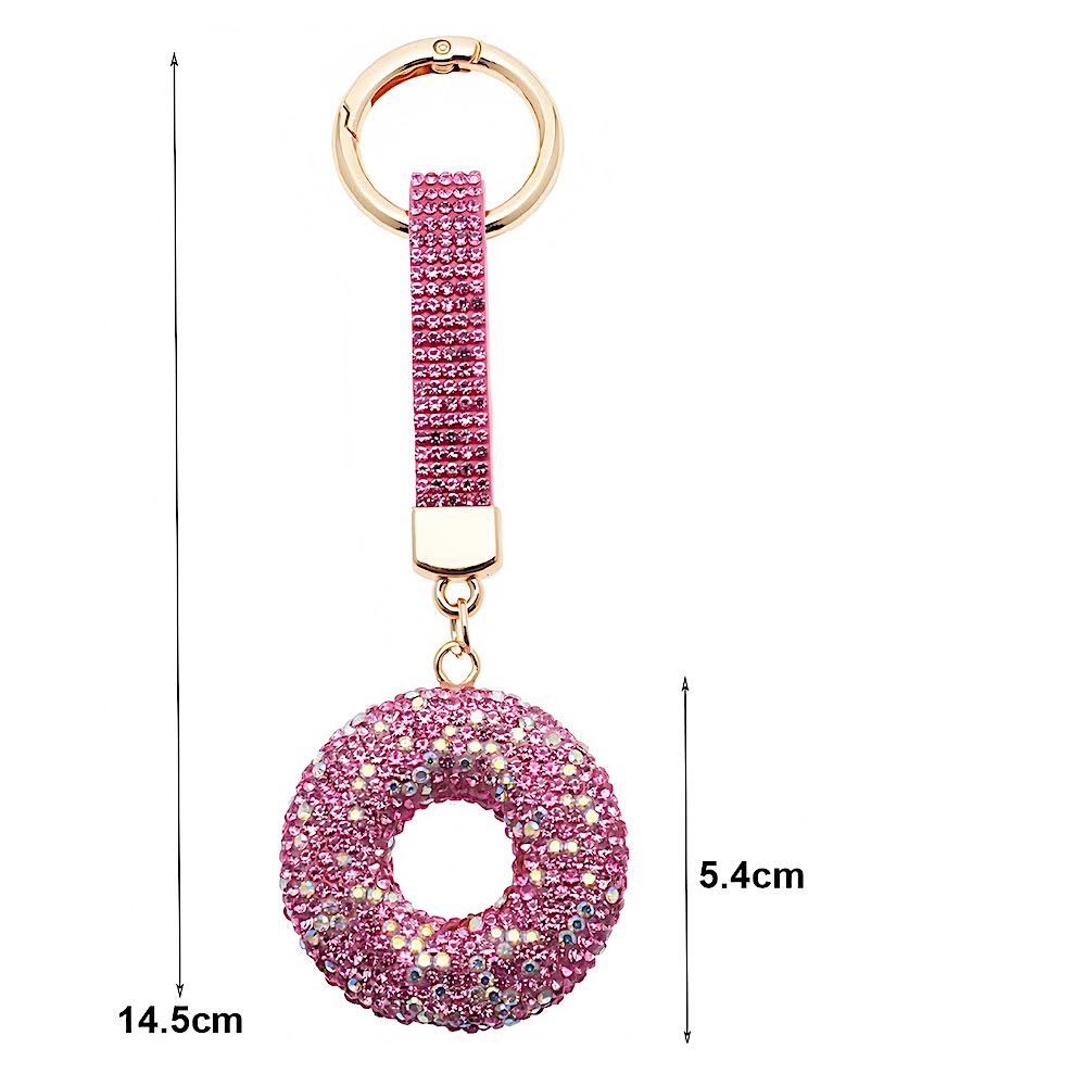 Rhinestone Pavé Donut Keychain