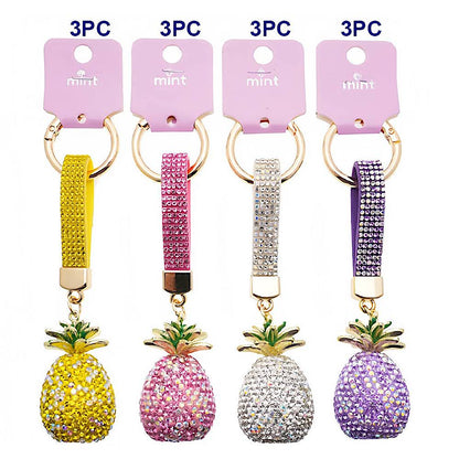 Rhinestone Pavé Pineapple Keychain