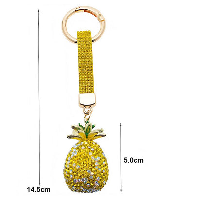Rhinestone Pavé Pineapple Keychain