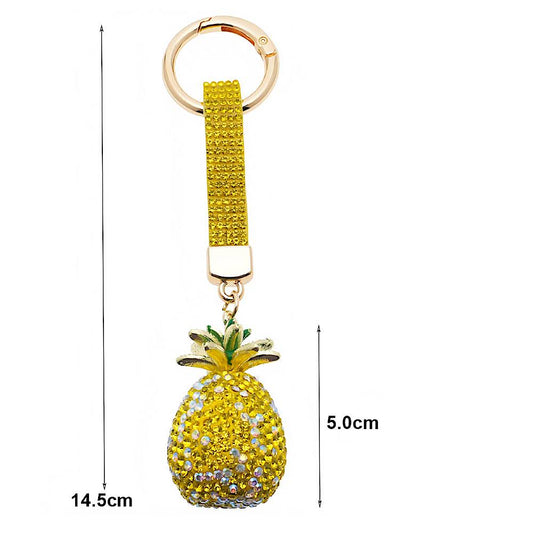Rhinestone Pavé Pineapple Keychain