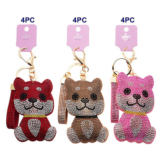 Rhinestone Shiba Inu Keychain