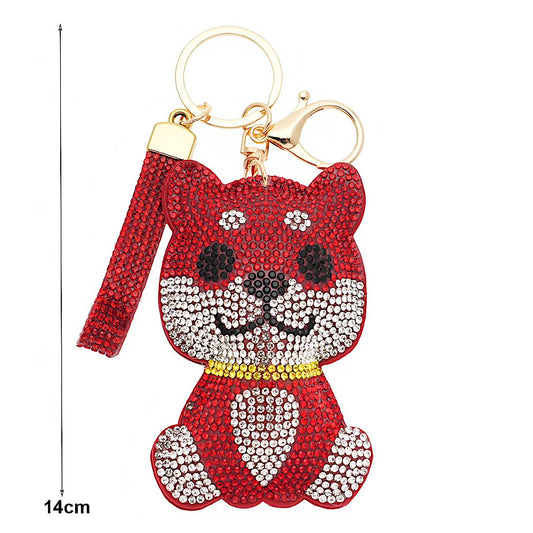 Rhinestone Shiba Inu Keychain