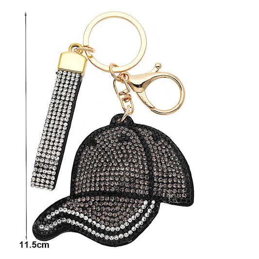 Rhinestone Baseball Hat Keychain