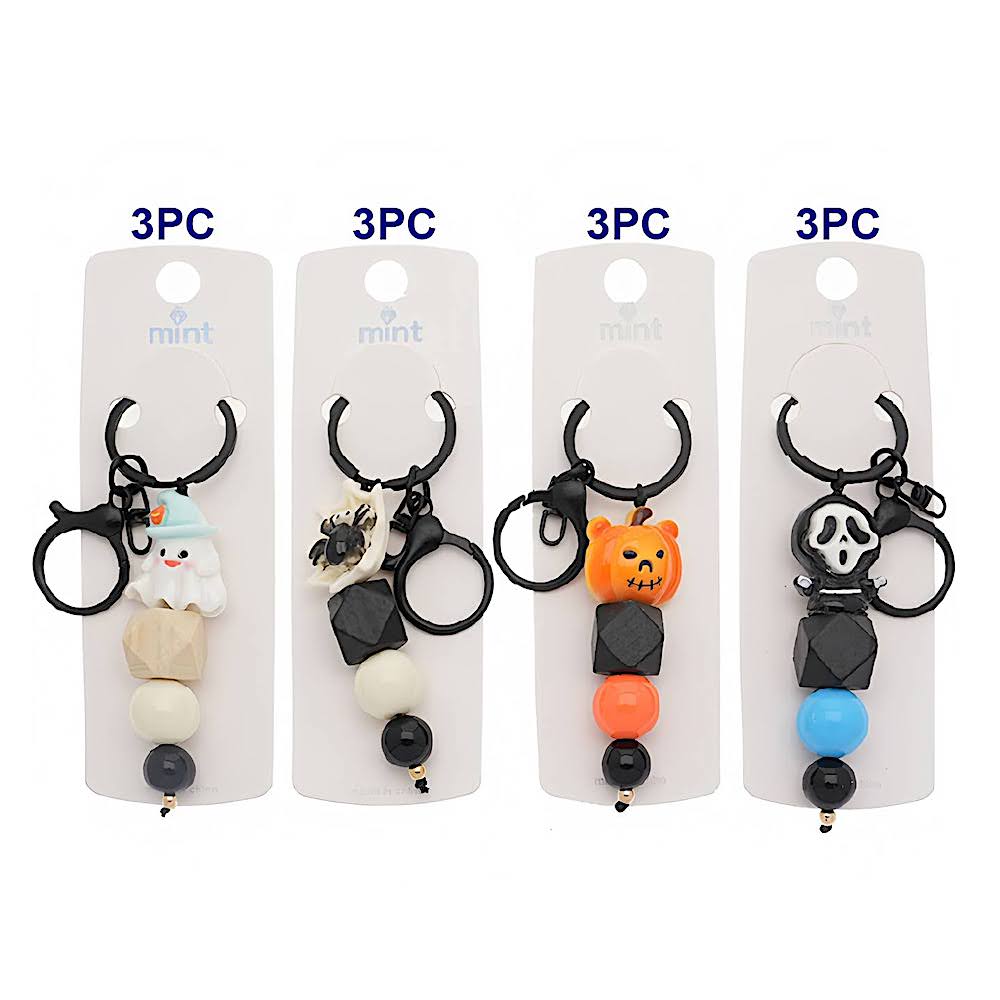 Halloween Bead Charm Keychain