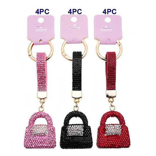 Rhinestone Pavé Purse Handbag Keychain