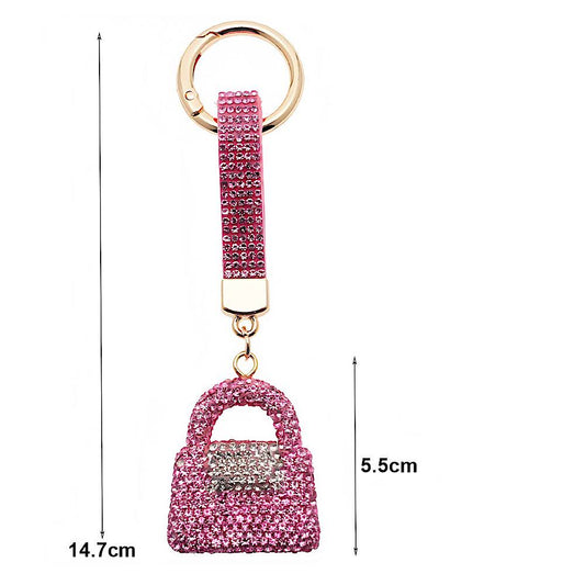 Rhinestone Pavé Purse Handbag Keychain