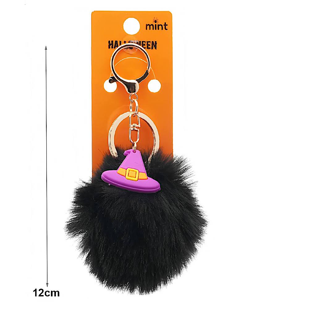 Halloween Charm Pom Pom Keychain