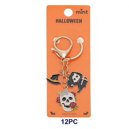 Halloween Enamel Reaper Ghost Keychain