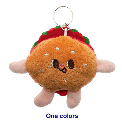 Cute Burger Plushie Keychain