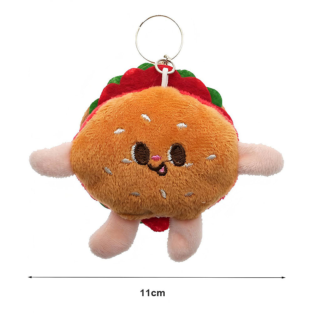 Cute Burger Plushie Keychain
