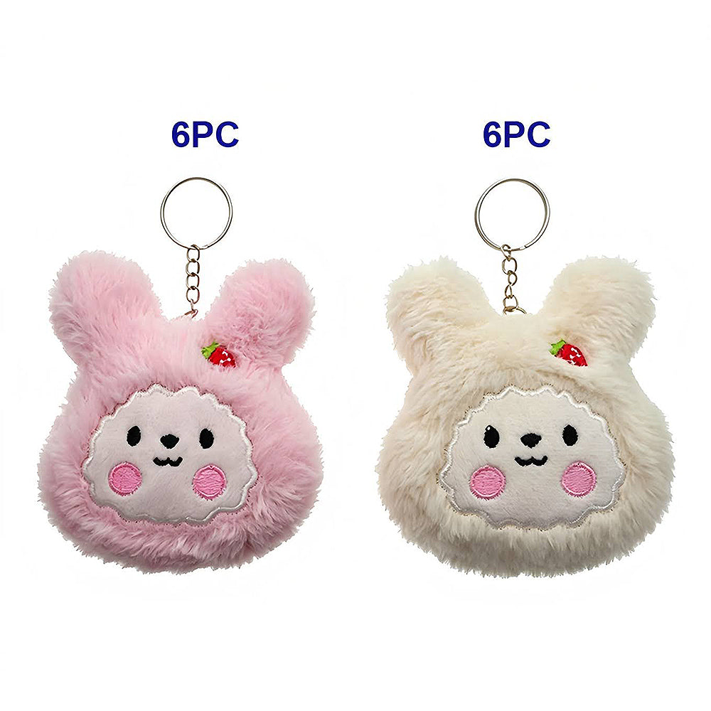 Cute Strawberry Bunny Plushie Keychain