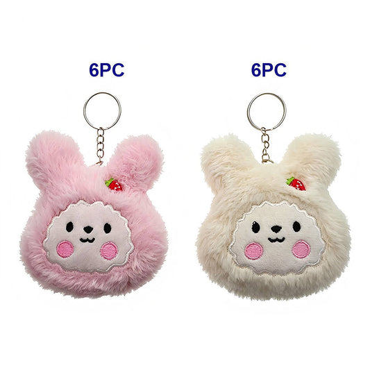 Cute Strawberry Bunny Plushie Keychain