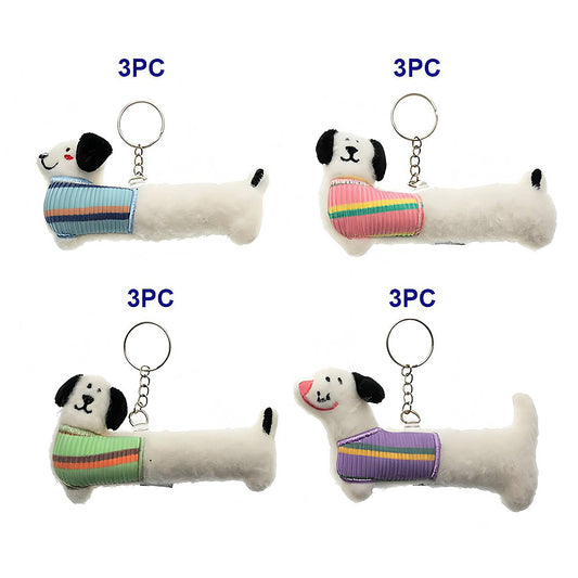 Cute Dachshund In Sweater Plushie Keychain