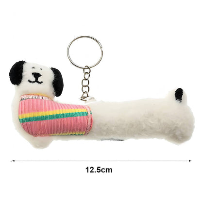 Cute Dachshund In Sweater Plushie Keychain