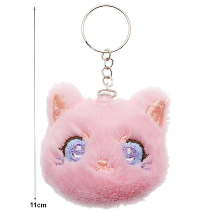 Cute Cat Face Plushie Keychain