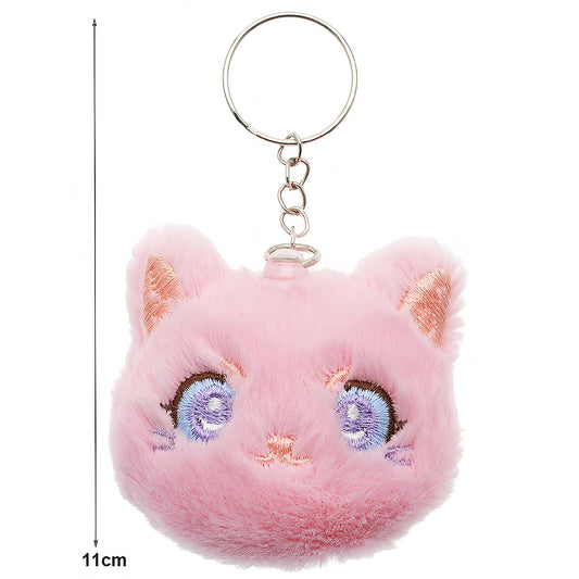 Cute Cat Face Plushie Keychain