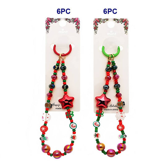 Christmas Beaded Charm Keychain