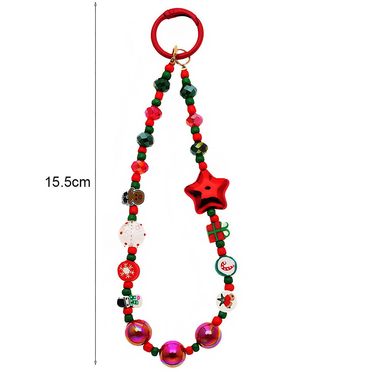 Christmas Beaded Charm Keychain