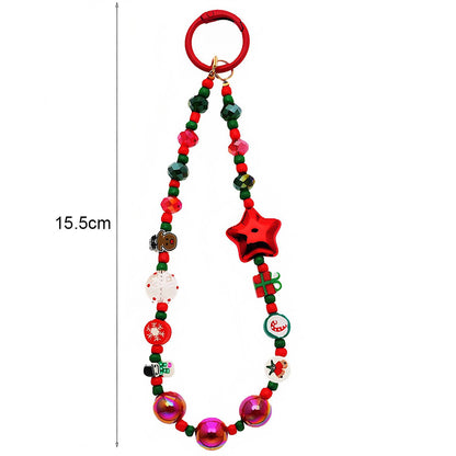 Christmas Beaded Charm Keychain