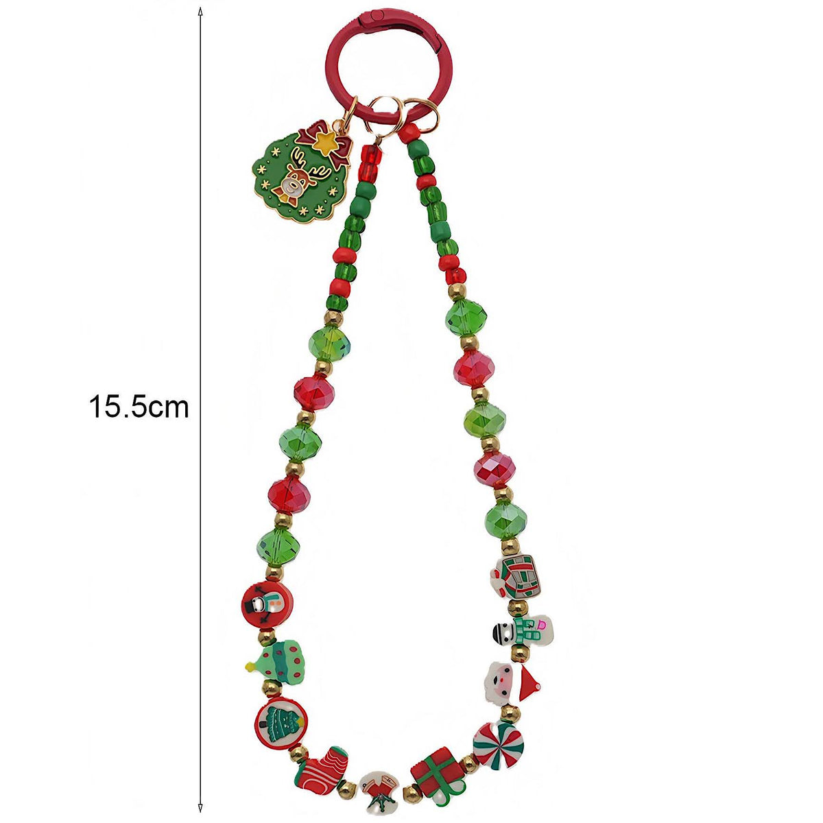 Christmas Beaded Charm Keychain