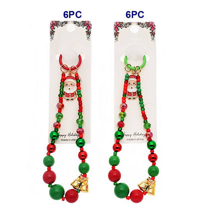 Christmas Santa Beaded Charm Keychain