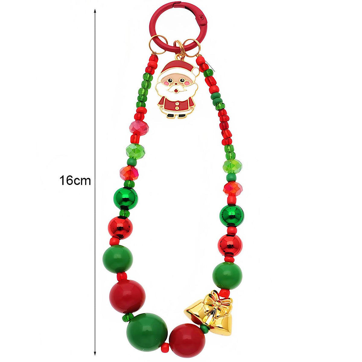 Christmas Santa Beaded Charm Keychain