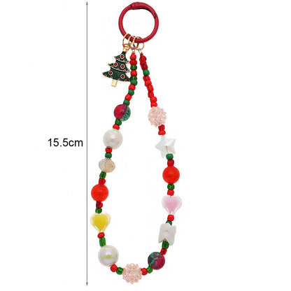 Christmas Tree Beaded Charm Keychain