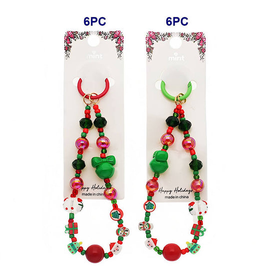 Christmas Beaded Charm Keychain