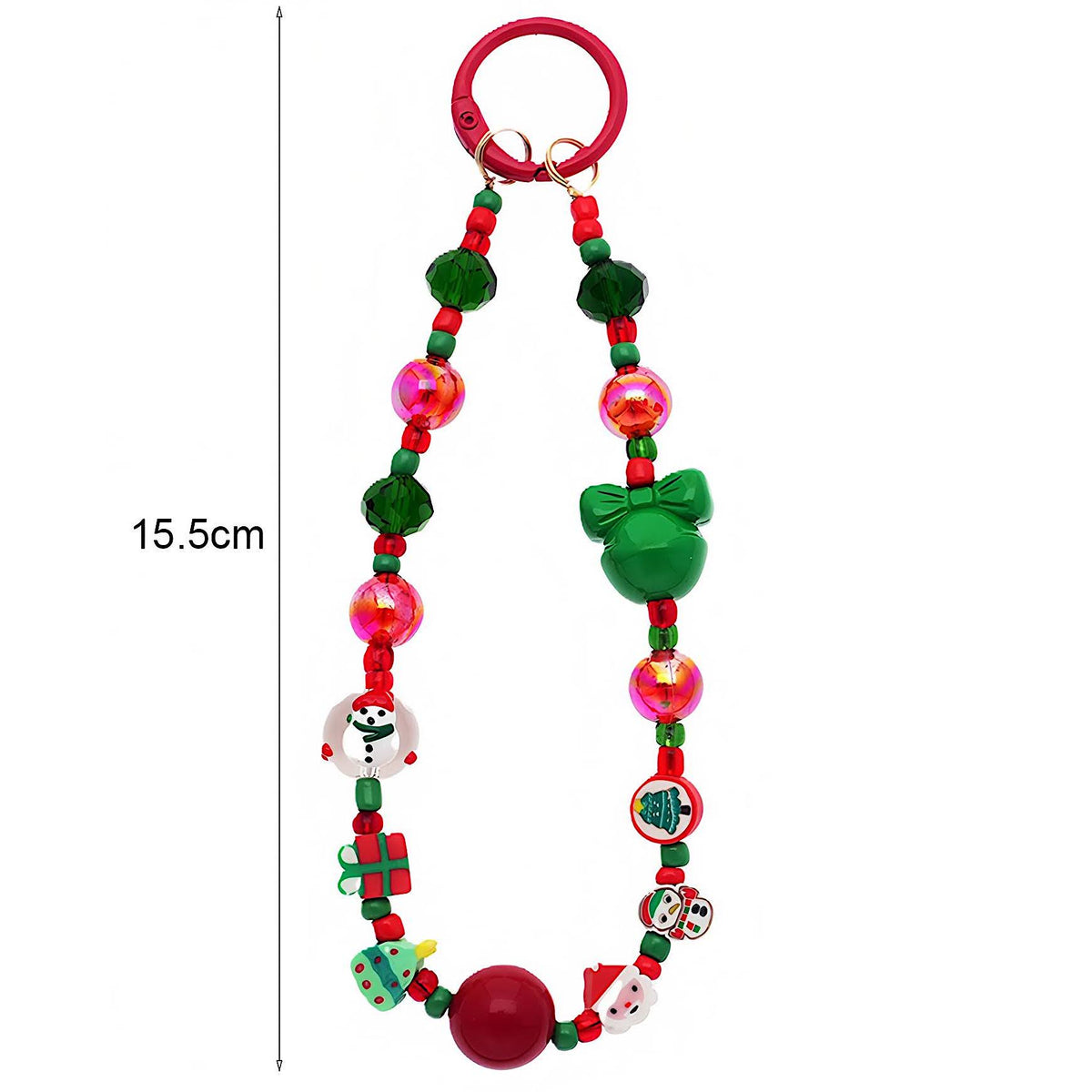 Christmas Beaded Charm Keychain