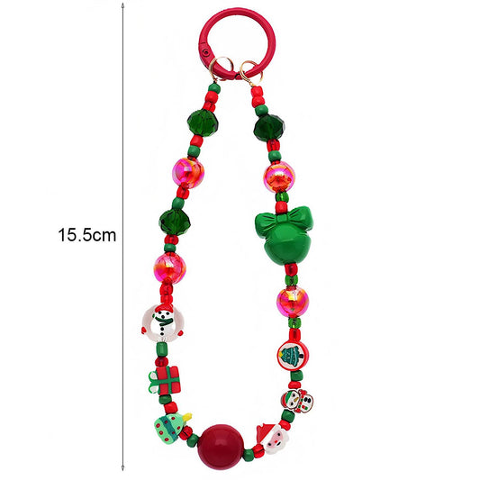 Christmas Beaded Charm Keychain