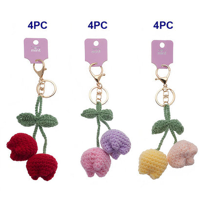 Crochet Tulip Flower Dangle Keychain