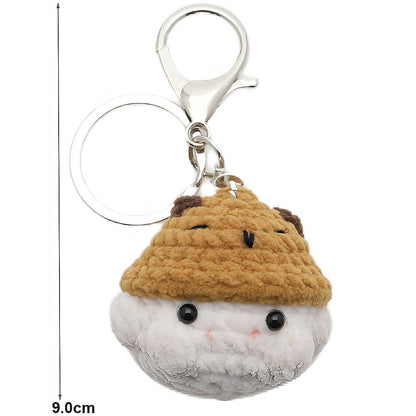 Crochet Cloud Wearing Hat Keychain