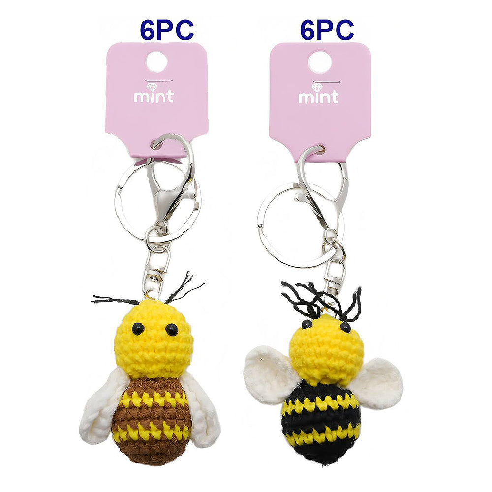Crochet Honeybee Keychain