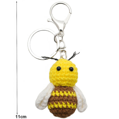 Crochet Honeybee Keychain