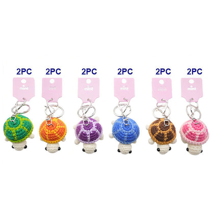 Crochet Round Turtle Keychain