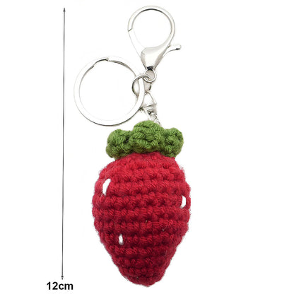 Crochet Strawberry Keychain