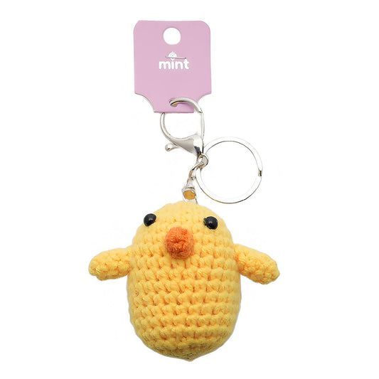 Crochet Round Chick Keychain