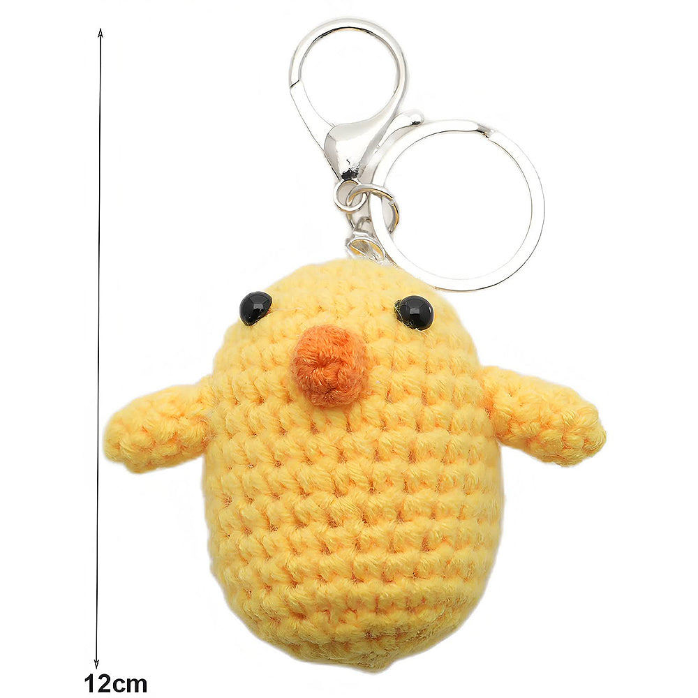 Crochet Round Chick Keychain