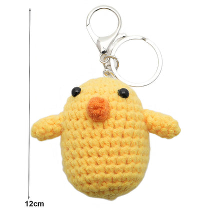 Crochet Round Chick Keychain