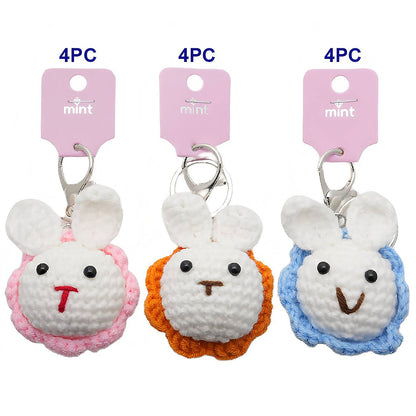 Crochet Bunny Rabbit Face Keychain