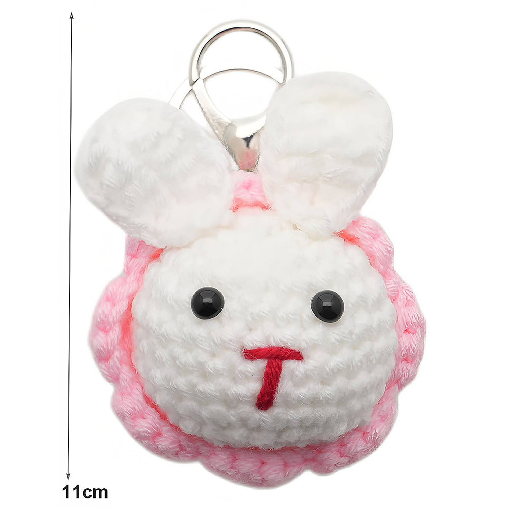 Crochet Bunny Rabbit Face Keychain