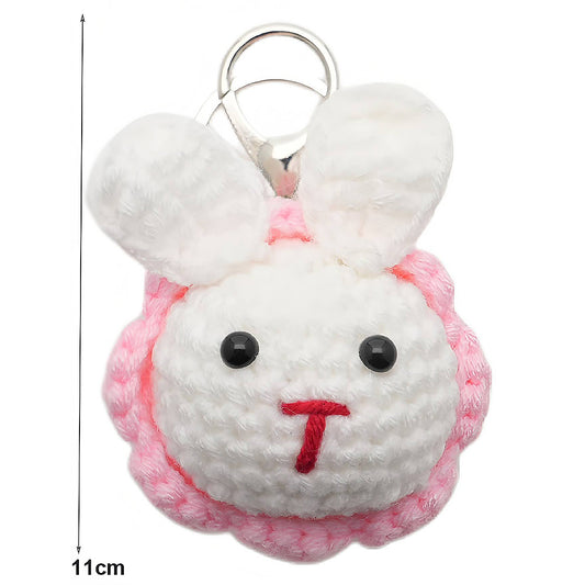Crochet Bunny Rabbit Face Keychain