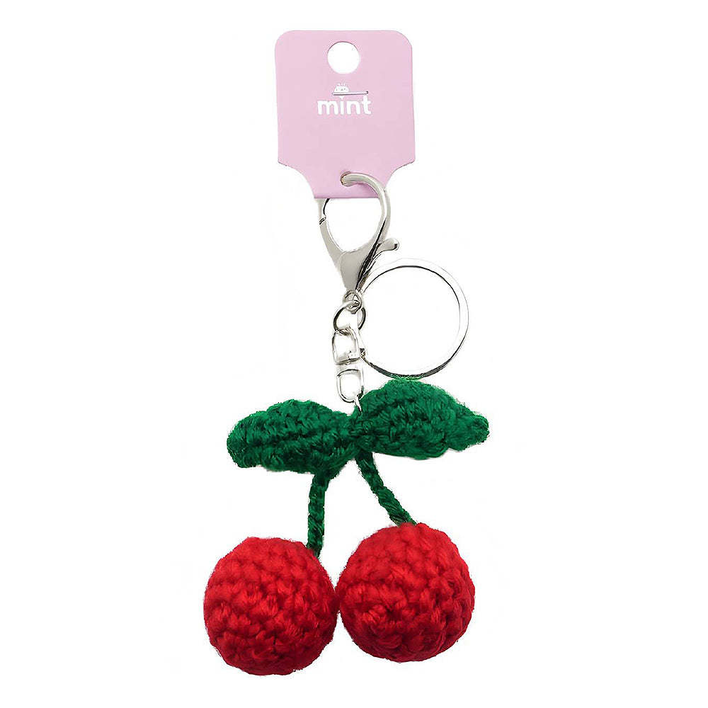 Crochet Cherry Keychain