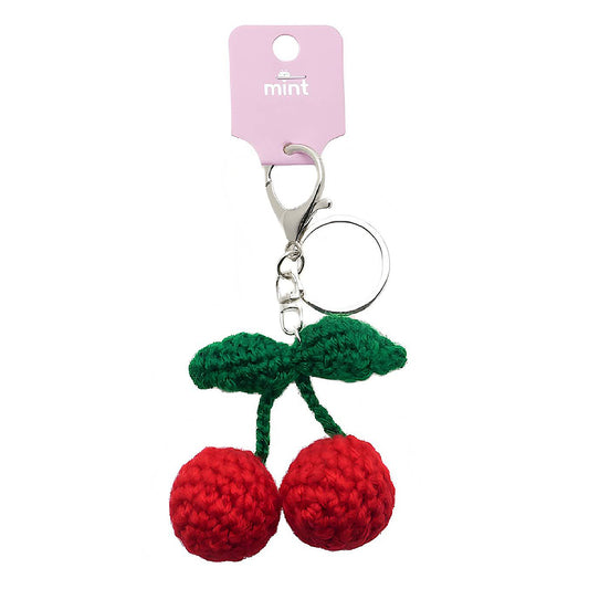 Crochet Cherry Keychain