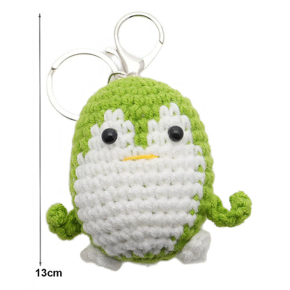 Crochet Round Penguin Keychain
