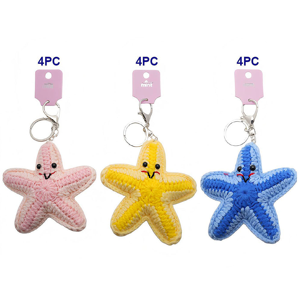 Crochet Happy Starfish Keychain