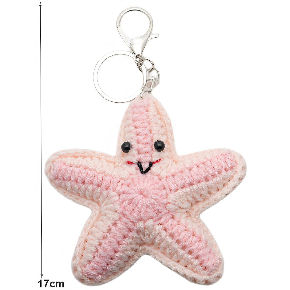 Crochet Happy Starfish Keychain