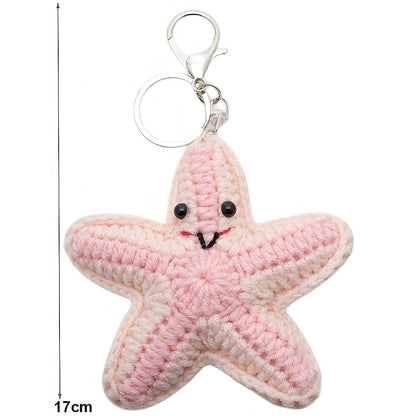 Crochet Happy Starfish Keychain